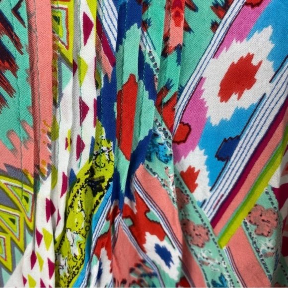 ORIENTIQUE Naturally Australian Multi Coloured Aztec Button Down - Picture 6 of 9